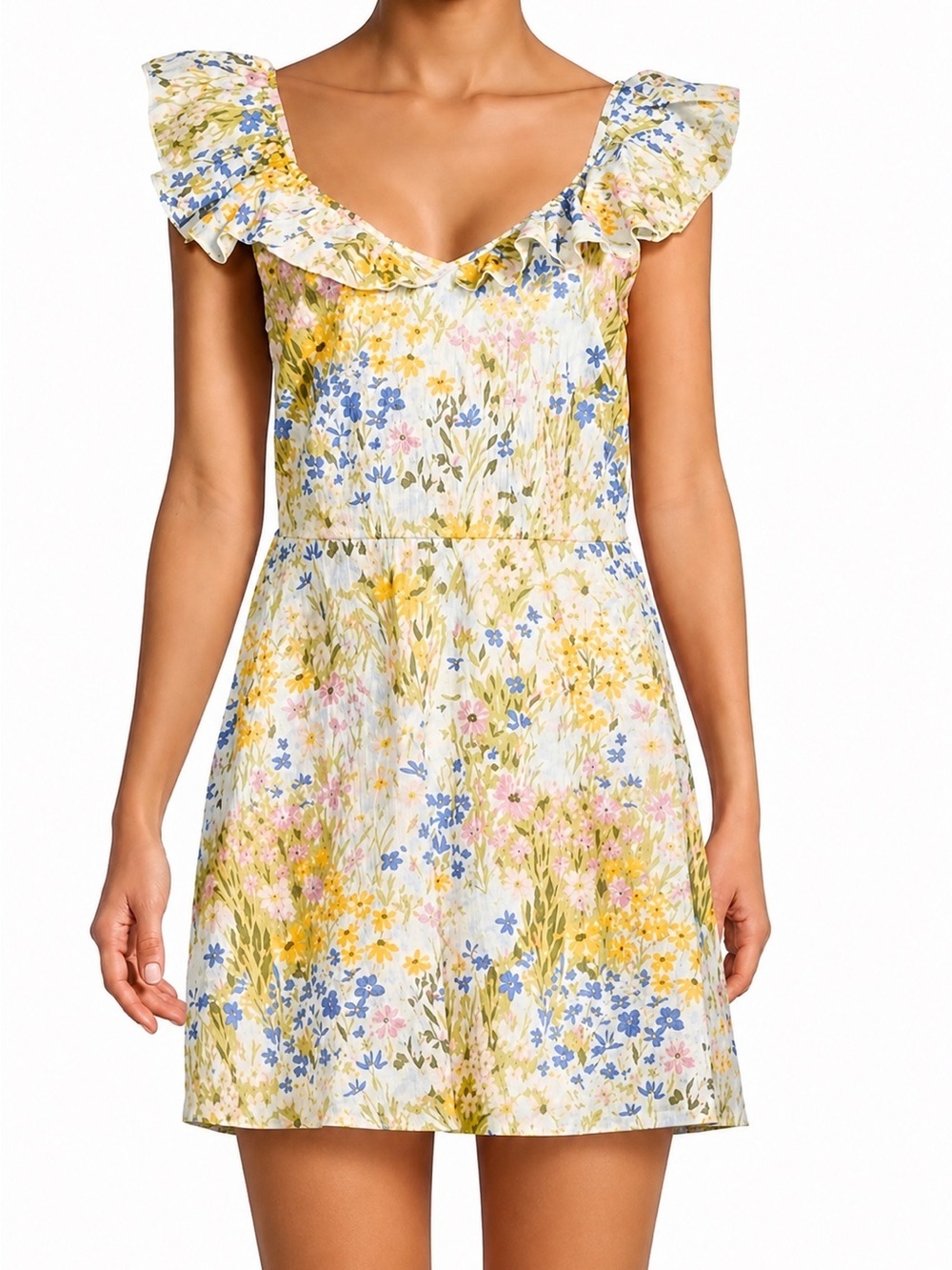 Wildfox Blair floral ruffle dress, small